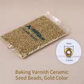 Golden 4mm glass seed beads for DIY jewelry with 1.2mm hole size and shiny finish - Gold 4mm