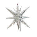 Palloncino a stella esplosiva argento con effetto specchio 4D per decorazioni - Stella a Esplosione Argento / 22 Pollici