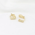 Minimalist gold-plated screw ear clip converter in a cylinder shape for non-pierced ears - Type 4 Needle Triangle Clip Converter 14K Gold