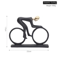 Modern abstract cycling sculpture in matte black and gold finish for home decor - Gold-Cycling