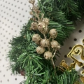 Sparkling champagne gold glitter berry branch for Christmas wreaths and holiday DIY decor - 15 Heads With Wire / Champagne