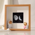 3D shadow box frame with astronaut figures and wood finish for DIY specimen display - 6 Inch / Natural Wood Color
