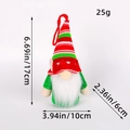 Christmas sequin gnome with red and green striped hat and warm glowing LED light - Elf Ears Male