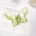 Transparent light green butterfly hair claw clip for elegant updo hairstyles - Large 5.5cm / Green
