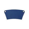 Detail of blue PU leather cup sleeve featuring fine stitching and gold metal eyelets - Royal Blue
