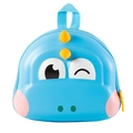 Sky blue toddler dinosaur hardshell backpack with cute orange dorsal fins and handle - Sky Blue