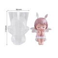 3D Silikonform Engel mit Hasenohren für DIY Kerzen und Gips, Höhe 110mm, Bastelzubehör - Nr. 2 Engel Anne