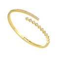 Elegant gold S925 silver bracelet with sparkling square diamonds and geometric design - 925 Silver / 18K Gold