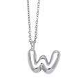 Polished silver-tone necklace featuring a bold 3D letter W initial pendant for women - Letter W