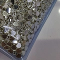 Λαμπερές ασημένιες χάντρες καρδιά για DIY κατασκευή κοσμημάτων και χειροτεχνία - 5x5mm / Ασημί