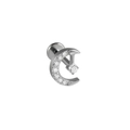 Silver titanium moon moonstone labret stud with hanging zircon for lip piercing - 1.2x8mm / Style 2 (Steel)