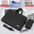 Borsa porta PC nera 14-16 pollici con fodera imbottita e fascia per trolley - Nero + tracolla + borsa di alimentazione