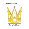 Golden alloy mini crown hair accessory for girls with rhinestones 3.5cm height - Multi-Diamond Small Round Gold 01