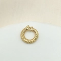 Ciondolo drago ouroboros dorato con scaglie di metallo dettagliate per creare gioielli - Stile 08 (Motivo a Squame di Serpente Dorato)