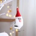Père Noël en feutrine fait main avec lunettes et écharpe grise, décoration de 15x10cm - Père Noël avec lunettes