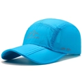 Foldable quick-dry mountain baseball cap in bright cyan color with UPF 50+ rating - Adjustable / Sky Blue