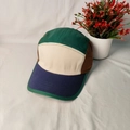 Detailed view of a vintage five-panel camper cap with a retro multi-color canvas design - Adjustable (55-59cm) / Navy Blue Style 1