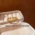 Adjustable golden bamboo joint ring in s925 silver with sparkling cubic zirconia accents - J5702-Gold Bamboo Zircon