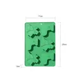 Green 6-cavity silicone Christmas mold with bell and sock shapes, 25x17x3cm dimensions - YH326 Bell Stocking Mold / Green