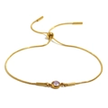 Bracciale a catena snake placcato oro 18K regolabile con zircone viola lavanda - Oro-Zirconia Viola Chiaro