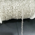Silver-plated heart-shaped copper chain on white spool for DIY jewelry making accessories - 1m/pack / Silver