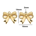 Golden bow pendant in stainless steel with 14mm height and 16mm width measurements - Style 14 / Gold