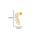 Gold curved cartilage stud with five marquise-cut zircons measuring 1.42cm by 0.52cm - 5# Gold - Marquise Curved Leaf