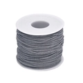 Single roll of 1.0mm grey waxed cotton cord on white spool for DIY jewelry making - Gray