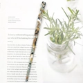 Minimalist acetate hair stick featuring brown marble texture on a vintage book - Brown Beige Gray Marble (31#)