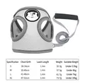 Gray reflective pet harness set with breathable mesh and size chart for cats and dogs - XL / Space Gray