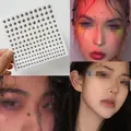 Self-adhesive silver acrylic facial gems for lip and brow piercing effects, various sizes - Silver Non-pierced Lip Stickers