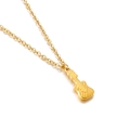 Elegant gold guitar pendant necklace with thin O-chain for music lovers fashion - Gold Color Electric Guitar Style (KN200400-Z)