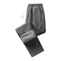 Deep grey corduroy jogger pants for men with thick warm fleece lining and elastic waist - XS / Dark Gray