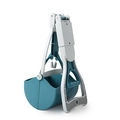 Portable teal and grey pet poop scooper with a foldable ergonomic design for dogs - Large size Avocado Green