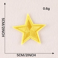 Embroidered yellow star patch for clothing with detailed stitching texture, 5cm size - Yellow 5cm (G1L-A-4-11热熔胶)