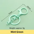 Mint green metal figure-8 lobster clasp keychain hook DIY jewelry accessory, 75mm length - Standard / Mint Green