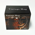 Retro 20oz wooden barrel style mug with stainless steel liner in its product packaging - Color Box Packaging