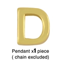 Pendentif lettre D doré poli au style minimaliste présenté sans la chaîne accessoire - Pendentif Lettre D