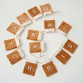 Brown felt Christmas stocking banner with gold sequins and Merry Christmas text - Sequined Mini Stocking Pull Flag / Gold