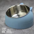 Blue large elevated stainless steel pet bowl with cat ear design and 800ml capacity - 800ML / Nordic Blue