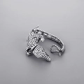 Detailed close-up of retro silver crocodile bracelet featuring intricate scale texture - Crocodile Style (KB29977-D)
