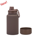 650ml dark brown stainless steel water bottle with non-slip base and portable handle - 650ml / Dark Coffee-Sport (New)