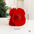 15cm red velvet artificial poinsettia flower with glitter edges for Christmas tree decor - 15CM / Red