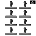 Set of 8 matte black multi-purpose heavy-duty spring clips for photography and office use - Large / Black