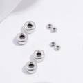 Polierte S925 Sterlingsilber Zwischenperlen in verschiedenen Größen für DIY-Schmuck - 4mm / Weißgold