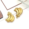 Matte Gold-Bananen-Anhänger aus Edelstahl für DIY-Schmuck und Taschen-Dekorationen - Hohlbanane / Gold