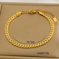 Detail showing 18K gold-plated Cuban chain bracelet dimensions 18+5cm and 5.9g weight - Simple Cuban Chain (10-10)