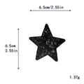 Star-shaped black sequin patch 6.5cm for DIY decoration on shoes and hats - Black Star #2