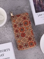 Bohemian cork wallet with colorful geometric tile patterns and gold metal zipper - Style D