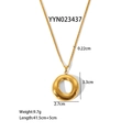 Detail of golden stainless steel necklace showing 9.7g weight and 41.5+5cm dimensions - Thick Round Style (YYN023437)